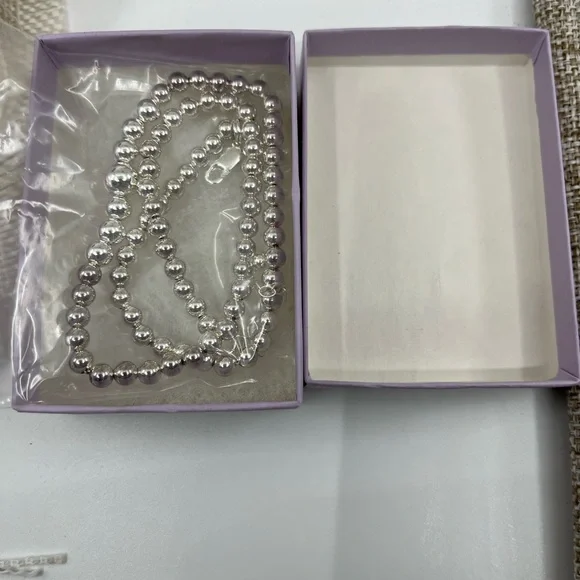 Vintage Sterling Silver Graduated Bead Necklace – 16" – 13.5g - Picture 14 of 16